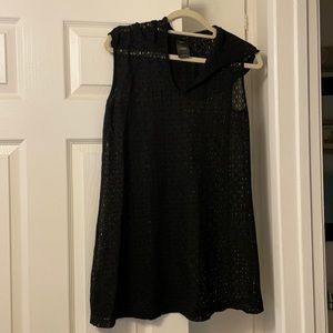 Swim suit cover up with hood - black